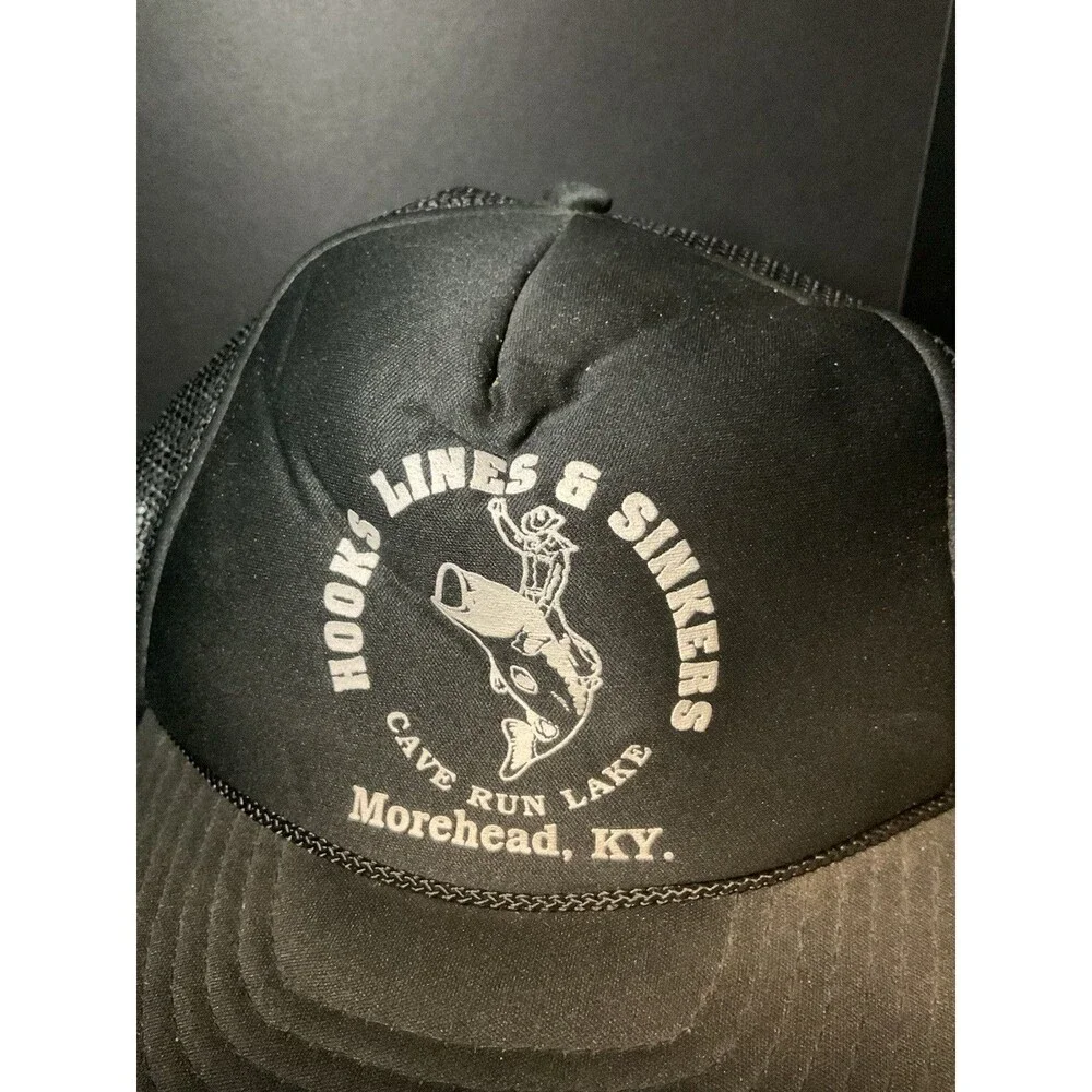 Vintage Cave Run Lake Morehead KY Hook Line Sinker Fishing Trucker Hat